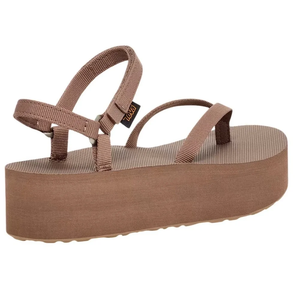 TEVA Flatform Slim Sandal Womens 11 Caribou Brown Platform Strappy 1116630 NWT